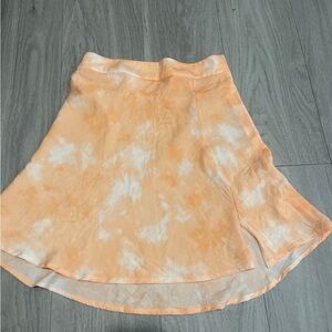 Free People Asymmetrical Skirt in Orange and White